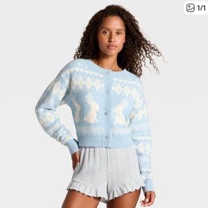 Wild Fable Blue Rabbit Cardigan